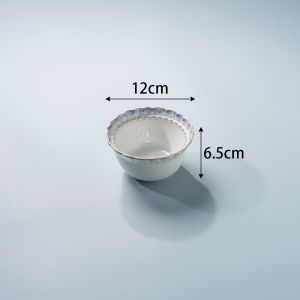 Elegant Ceramic Small Bowl Soup Bowl Rice Bowl Glazed Undercolor Petal Shape Vintage Style Chinese Dinnerware Set for Everyone