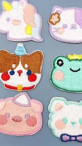DUTRIEUX | 3-13pcs Cute Cartoon Animal Fruit Self-adhesive Embroidery Patch Premium Cloth Ornament For Notebook Clothing Handbag