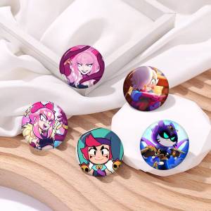 Game Brawl Stars New Brooches Soft Button Pin Funny Silly Gnarpy On A Skateboard Meme Badge Gamer Collection Gifts