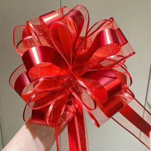 Wedding Decorative Ribbon Carriage Tying Flower Red Butterfly Knot Bridal Gifts Decoration Wedding Supplies Snowy Silk Material