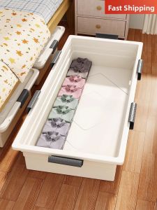 Large Capacity Transparent Drawer Storage Box with Wheels