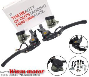 MASTER REM RCS 19 CORSA CORTA RCS19 DUA TABUNG BIG SMOKE THAILAND ORIGINAL NMAX NMAX NEW PCX PCX 150 160 NEW XMAX ADV VARIO 160 RX KING NINJA VIXION RX KING CB CBR R15 R25 FU KLX CRF TIGER DLL