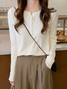 Spring Fashionable Stylish Korean Slim Long Sleeve Knitted Top