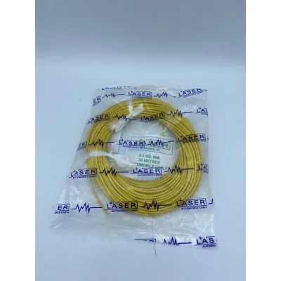 สายไฟรถยนต์ Laser ขนาด 0.5 SQ .mm (สีเหลือง) ทองแดงแท้ ความยาวม้วนละ 30เมตร