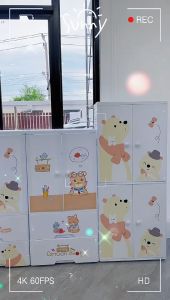 เสื้อผ้าผิวหนังสีสลับเด็ก ที่เก็บของประตูคู่พร้อมลิ้นชัก พร้อมล้อเลื่อน มิตรและสวยงาม ไม่มีกลิ่น ปลอดสารพิษ