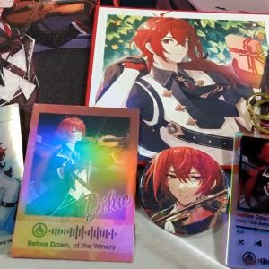 Genshin Impact Diluc Merch Set Diluc Genshin Gift Set Diluc Art Print Diluc Keychain Genshin Fan Merch