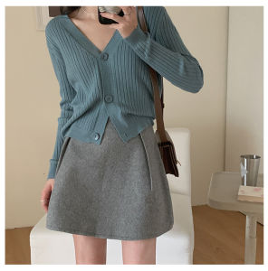 High Waist A-Line Mini Skirt Spring Autumn Winter Polka Dot Polyester Fabric Zipper Closure Commute Style Korean Version