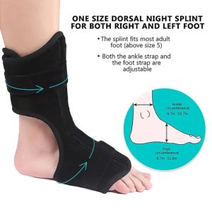 VTTO 1PC Foot Adjustable Drop Orthosis Foot Valgus Plantar Fascia Fixed Foot Support Night Splints Pain Relief Ankle Support