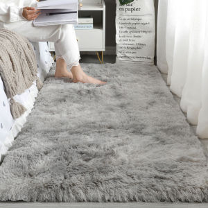 Carpet Nordic Long Plush Bedroom Bedside Living Room Sofa Room Foot Mat Carpet Home Decorative Rug Modern Simple Style Rectangular