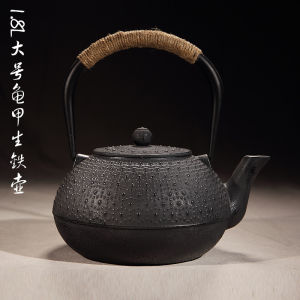 Rongshan Hall Large Capacity Fan Shell Tortoise Pattern Iron Tea Pot Traditional Chinese Style Cast Iron Tea Kettle Vintage Element