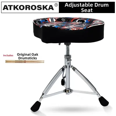 ATKOROSKA | Screw Type Adjustable Saddle Drum Stool 28 mm Diameter Suitable for Adults and Children