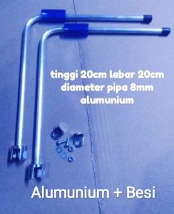 stand Tiang lampu aquascape aquarium DIY tinggi 20cm lebar 20cm diameter pipa 8mm alumunium + Besi