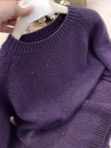 UYFY | Loose Round Neck Floral Knitwear Womens Purple Summer Autumn New Style Versatile Lazy Style Comfortable Fit Knitted Sweater