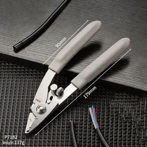 6 in 1 Fiber Optic Wire Stripper Adjustable Stainless Steel Cable Stripping Pliers Professional Heavy Duty Diagonal Cutter