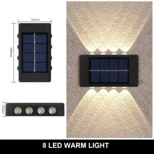 other | Solar Garden Wall Light Outdoor 4/6/8 LED Solar Deck Lights UP&Down Illuminate Outdoor Lights for Street Fence Garage Decoration