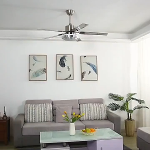 พัดลมเพดานพร้อมไฟ LED หรี่แสงได้ 3 สี ไม่มีเสียง พัดลมเพดานขนาดใหญ่สไตล์นอร์ดิกโมเดิร์นสำหรับห้องนอน ห้องอาหาร ห้องนั่งเล่น สำนักงาน(รีโมทคอนโทรลฟรี)