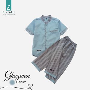 KOKO SARUNG CELANA GHAZWAN MOTIF SALUR KOTAK DAN PREMIUM BEST SELLER BY ELFATH//SETELAH KOKO ANAK/BAJU MUSLIM ANAK