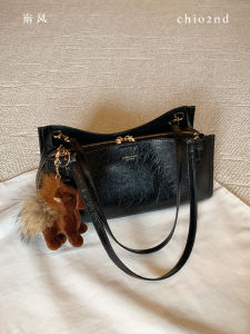 Warm Cocoa Tote Bag Black Texture Hand and Shoulder
