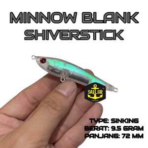 Minnow Blank Pensil Shiverstick 72mm 9.5gram Sinking FREE MATA