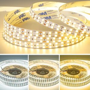 240LEDs/M Double Row SMD 2835 LED Strip AC220V DC24V Flexible Cuttable Soft Lamp Warm/Neutral/White Light 10mm 11mm Decor Light