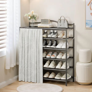 Foldable Multi-layer Shoe Rack Easy-to-use No-installation Large Capacity Storage Organizer Dust-proof Shoe Cabinet for Home Use