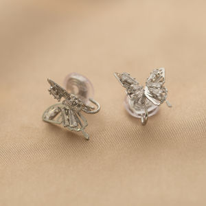 Unique Design Butterfly Earrings Luxury Sensation No Piercing Required Zircon Stone Mosquito Coil Tray Clip-On Ear Jewelry
