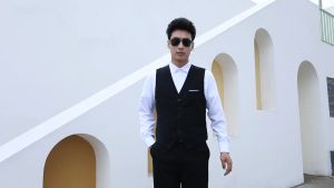 Áo gile DVMEN phối giả túi trắng trẻ trung ghile nam 4 nút phối vest cao cấp phong cách sang trọng