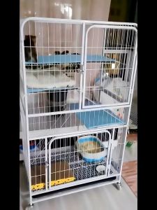 Cat Cage Villa Large Free Space Household Cat Cage Indoor 2-5 Floors with Toilet Cat Pet House Cat House Mobile Pet Cage