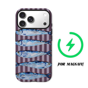Vintage Sardine Fish Art Phone Case for iPhone 18 17 16 15 14 13 12 11 Air Pro Max Plus Double-layer Cover