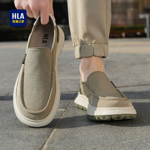 Hailan Home Mens Casual Shoes 2025 New Autumn Winter One-Touch Canvas Shoes Fathers Leisure Bean Shoes Fashionable Youth