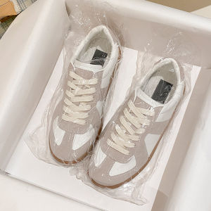 Full Cowhide German Training Shoes Womens Genuine Leather Sporty Casual Sneakers Heightening Inner Design Spring Autumn Versatile