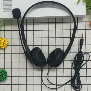 Black  with 3.5mm Plug Over-ear Headphones Factory Office Operator Headsets Bus and Tour HeadsetsCustomer Service Earphones Noise Cancelling Headset Sweatproof Learning and Training Headset