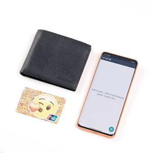 BANYANU RFID Protection Original Cowhide Genuine Leather Wallet Men Small Billfold Card Holder Purse for Birthday Gifts