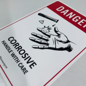 Danger Corrosive Handle With Care. Warning. Sign Label Notice Signage. Laminated Waterproof Scratch Resistant. Suitable for Indoor and Outdoor.