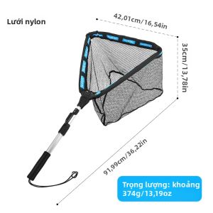 Lưới Gấp Ba Cạnh Di Động WEIHE 14 # Dụng Cụ Vớt Cá Nổi Có Thể Kéo Dài Bền Bỉ Giúp Dễ Dàng Bắt Và Thu Hồi Cá.