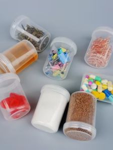 round Pill Box Elderly Pill Box Sealed Bottle Small Medicine Pot Powder Bottle Plastic Food Grade Pp Transparent Storage Bottle
