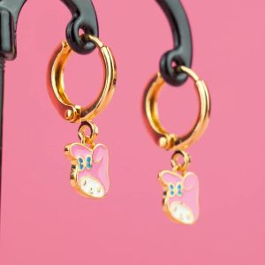 Collexion Classic Ribbon My Melody Drop Earring Anting Anak Lapis Emas Gold Plated CX72210007G