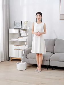 NEST Mop With Spinner Metal Stainless steel bucket 360 Easy Rotating with drain cap Dual Drive Microfiber Mop