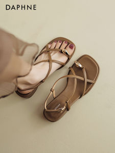 Daphne | Elegant Strappy Roman Sandals Women Summer Wearable Fine Strap Coarse Heel