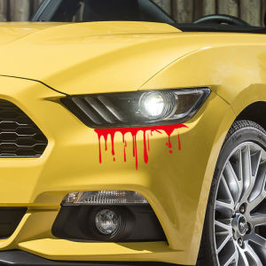 Car Personality Stickers Realistic Blood Splatter Graffiti Decals Horror Car Light Cover Bumper Stickers Scratch Covers