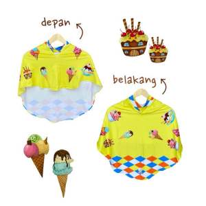 Hijab Instan Anak Motif Ice Cream Kuning