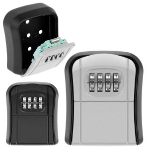 Metal Key Lock Box Wall Mounted Key Keeper Combination Outdoor Waterproof 4 Digits Passwords Security Lock Storage Secret Safe