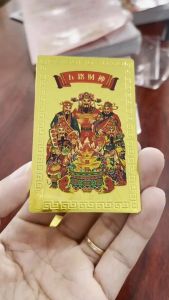 [Giá KM] [100 LÁ] Thẻ Kim Bài Ngũ lộ thần tài mạ vàng plastic tài lộc bình an may mắn - Đã Khai Quang