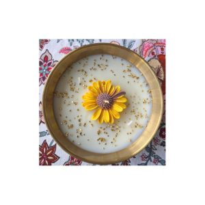 Single Sunflower Metal bowl candle Christmas Candle – Soy Wax with Fragrance Oil