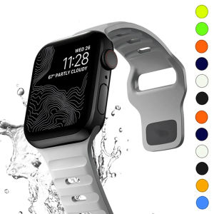 สายซิลิโคนอ่อนนุ่มสําหรับ Apple Watch Band Ultra 49 มม.44 มม.45 มม.42 มม.41 มม.42 มม.38 มม.กีฬา Watchband iWatch Serise 9 8 7 6 สร้อยข้อมือ