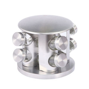 【Ready Stock】Countertop Spice Rack Revolving Tower Organizer for Kitchen Spices and Seasonings Stainless Steel