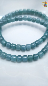 Premium Grade Natural Blue Water Jadeite A-Grade Abacus Bracelet