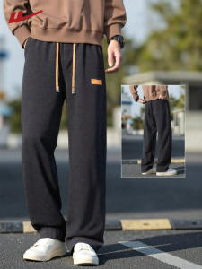 Warrior | Corduroyed Loose Fit Black Jeans Mens