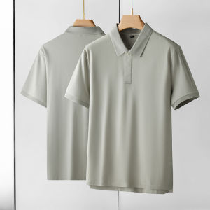 Summer Weight-Catcher King Size Loose Pure Cotton T-Shirt Business Lapel Mens plus Size Short Sleeve Polo Shirt