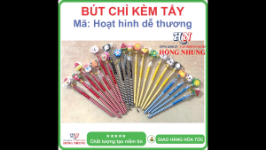 [MEGA SALE] COMBO 2 Cây Bút chì kèm tẩy Hình dáng ngộ nghĩnh đáng yêu quà tặng cho bé